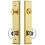Grandeur Fifth Avenue Solid Brass Tall Plate Single Cylinder Keyed Entry Set with Provence Crystal Knob and 2-3/4" Backset Lifetime Brass
