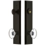 Grandeur Fifth Avenue Solid Brass Tall Plate Single Cylinder Keyed Entry Set with Provence Crystal Knob and 2-3/4" Backset Timeless Bronze