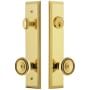 Grandeur Fifth Avenue Solid Brass Tall Plate Single Cylinder Keyed Entry Set with Soleil Knob and 2-3/4" Backset Lifetime Brass