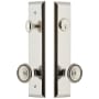 Grandeur Fifth Avenue Solid Brass Tall Plate Single Cylinder Keyed Entry Set with Soleil Knob and 2-3/4" Backset Polished Nickel