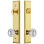 Grandeur Fifth Avenue Solid Brass Tall Plate Single Cylinder Keyed Entry Set with Versailles Crystal Knob and 2-3/8" Backset Lifetime Brass
