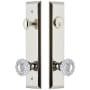 Grandeur Fifth Avenue Solid Brass Tall Plate Single Cylinder Keyed Entry Set with Versailles Crystal Knob and 2-3/8" Backset Polished Nickel