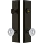 Grandeur Fifth Avenue Solid Brass Tall Plate Single Cylinder Keyed Entry Set with Versailles Crystal Knob and 2-3/8" Backset Timeless Bronze