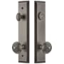 Grandeur Fifth Avenue Solid Brass Tall Plate Single Cylinder Keyed Entry Set with Windsor Knob and 2-3/4" Backset Antique Pewter