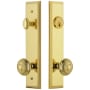 Grandeur Fifth Avenue Solid Brass Tall Plate Single Cylinder Keyed Entry Set with Windsor Knob and 2-3/4" Backset Lifetime Brass