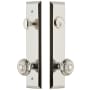 Grandeur Fifth Avenue Solid Brass Tall Plate Single Cylinder Keyed Entry Set with Windsor Knob and 2-3/4" Backset Polished Nickel