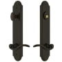 Grandeur Arc Solid Brass Tall Plate Single Cylinder Keyed Entry Set with Bellagio Lever and 2-3/4" Backset Timeless Bronze