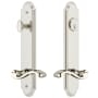 Grandeur Arc Solid Brass Tall Plate Single Cylinder Keyed Entry Set with Portofino Lever and 2-3/4" Backset Polished Nickel