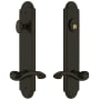 Grandeur Arc Solid Brass Tall Plate Single Cylinder Keyed Entry Set with Portofino Lever and 2-3/4" Backset Timeless Bronze