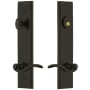 Grandeur Carre Solid Brass Tall Plate Single Cylinder Keyed Entry Set with Bellagio Lever and 2-3/8" Backset Timeless Bronze