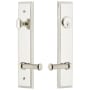 Grandeur Carre Solid Brass Tall Plate Single Cylinder Keyed Entry Set with Georgetown Lever and 2-3/4" Backset Polished Nickel