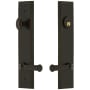Grandeur Carre Solid Brass Tall Plate Single Cylinder Keyed Entry Set with Georgetown Lever and 2-3/4" Backset Timeless Bronze