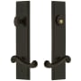 Grandeur Carre Solid Brass Tall Plate Single Cylinder Keyed Entry Set with Newport Lever and 2-3/8" Backset Timeless Bronze