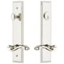 Grandeur Carre Solid Brass Tall Plate Single Cylinder Keyed Entry Set with Portofino Lever and 2-3/8" Backset Polished Nickel