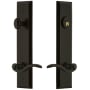 Grandeur Fifth Avenue Solid Brass Tall Plate Single Cylinder Keyed Entry Set with Bellagio Lever and 2-3/4" Backset Timeless Bronze