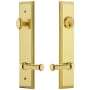 Grandeur Fifth Avenue Solid Brass Tall Plate Single Cylinder Keyed Entry Set with Georgetown Lever and 2-3/8" Backset Lifetime Brass