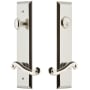 Grandeur Fifth Avenue Solid Brass Tall Plate Single Cylinder Keyed Entry Set with Newport Lever and 2-3/8" Backset Polished Nickel