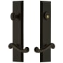 Grandeur Fifth Avenue Solid Brass Tall Plate Single Cylinder Keyed Entry Set with Newport Lever and 2-3/8" Backset Timeless Bronze