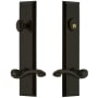 Grandeur Fifth Avenue Solid Brass Tall Plate Single Cylinder Keyed Entry Set with Portofino Lever and 2-3/4" Backset Timeless Bronze