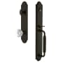 Grandeur Arc Solid Brass Rose Keyed Entry Single Cylinder Full Plate "C" Grip Handleset with Chambord Crystal Knob and 2-3/4" Backset Timeless Bronze