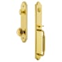 Grandeur Arc Solid Brass Rose Keyed Entry Single Cylinder Full Plate "C" Grip Handleset with Circulaire Knob and 2-3/8" Backset Lifetime Brass