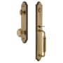 Grandeur Arc Solid Brass Rose Keyed Entry Single Cylinder Full Plate "C" Grip Handleset with Circulaire Knob and 2-3/8" Backset Vintage Brass