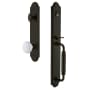 Grandeur Arc Solid Brass Rose Keyed Entry Single Cylinder Full Plate "C" Grip Handleset with Hyde Park Knob and 2-3/8" Backset Timeless Bronze