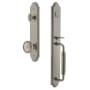 Grandeur Arc Solid Brass Rose Keyed Entry Single Cylinder Full Plate "C" Grip Handleset with Soleil Knob and 2-3/8" Backset Satin Nickel