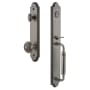 Grandeur Arc Solid Brass Rose Keyed Entry Single Cylinder Full Plate "C" Grip Handleset with Windsor Knob and 2-3/4" Backset Antique Pewter