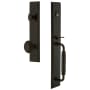 Grandeur Carre Solid Brass Rose Keyed Entry Single Cylinder Full Plate "C" Grip Handleset with Circulaire Knob and 2-3/8" Backset Timeless Bronze