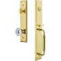 Grandeur Fifth Avenue Solid Brass Rose Keyed Entry Single Cylinder "C" Grip Handleset with Fontainebleau Crystal Knob and 2-3/8" Backset Lifetime Brass