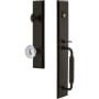 Grandeur Fifth Avenue Solid Brass Rose Keyed Entry Single Cylinder "C" Grip Handleset with Fontainebleau Crystal Knob and 2-3/8" Backset Timeless Bronze
