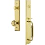 Grandeur Fifth Avenue Solid Brass Rose Keyed Entry Single Cylinder "C" Grip Handleset with Parthenon Knob and 2-3/8" Backset Lifetime Brass