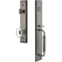 Grandeur Fifth Avenue Solid Brass Rose Keyed Entry Single Cylinder "C" Grip Handleset with Provence Crystal Knob and 2-3/8" Backset Antique Pewter