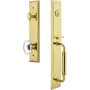 Grandeur Fifth Avenue Solid Brass Rose Keyed Entry Single Cylinder "C" Grip Handleset with Provence Crystal Knob and 2-3/8" Backset Lifetime Brass