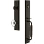 Grandeur Fifth Avenue Solid Brass Rose Keyed Entry Single Cylinder "C" Grip Handleset with Provence Crystal Knob and 2-3/8" Backset Timeless Bronze
