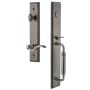 Grandeur Carre Solid Brass Rose Right Handed Keyed Entry Single Cylinder Full Plate "C" Grip Handleset with Bellagio Lever and 2-3/4" Backset Antique Pewter