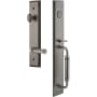 Grandeur Fifth Avenue Solid Brass Rose Right Handed Keyed Entry Single Cylinder "C" Grip Handleset with Georgetown Lever and 2-3/8" Backset Antique Pewter