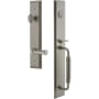 Grandeur Fifth Avenue Solid Brass Rose Right Handed Keyed Entry Single Cylinder "C" Grip Handleset with Georgetown Lever and 2-3/8" Backset Satin Nickel