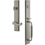 Grandeur Fifth Avenue Solid Brass Rose Left Handed Keyed Entry Single Cylinder "C" Grip Handleset with Newport Lever and 2-3/4" Backset Satin Nickel