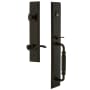 Grandeur Carre Solid Brass Rose Right Handed Keyed Entry Single Cylinder Full Plate "F" Grip Handleset with Bellagio Lever and 2-3/4" Backset Timeless Bronze