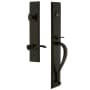 Grandeur Carre Solid Brass Rose Right Handed Keyed Entry Single Cylinder Full Plate "S" Grip Handleset with Bellagio Lever and 2-3/4" Backset Timeless Bronze