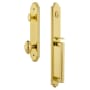 Grandeur Arc Solid Brass Rose Keyed Entry Single Cylinder Full Plate "D" Grip Handleset with Grande Victorian Knob and 2-3/4" Backset Lifetime Brass