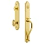 Grandeur Arc Solid Brass Rose Keyed Entry Single Cylinder Full Plate "S" Grip Handleset with Grande Victorian Knob and 2-3/8" Backset Lifetime Brass