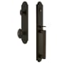 Grandeur Arc Solid Brass Rose Keyed Entry Single Cylinder Full Plate "D" Grip Handleset with Grande Victorian Knob and 2-3/4" Backset Timeless Bronze