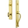 Grandeur Carre Solid Brass Rose Keyed Entry Single Cylinder "S" Grip Handleset with Eden Prairie Knob and 2-3/8" Backset Lifetime Brass
