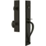 Grandeur Carre Solid Brass Rose Keyed Entry Single Cylinder "S" Grip Handleset with Eden Prairie Knob and 2-3/8" Backset Timeless Bronze