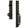 Grandeur Carre Solid Brass Rose Keyed Entry Single Cylinder Full Plate "F" Grip Handleset with Fifth Avenue Knob and 2-3/8" Backset Timeless Bronze
