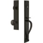 Grandeur Carre Solid Brass Rose Keyed Entry Single Cylinder "S" Grip Handleset with Fifth Avenue Knob and 2-3/4" Backset Timeless Bronze
