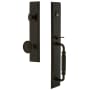 Grandeur Carre Solid Brass Rose Keyed Entry Single Cylinder Full Plate "F" Grip Handleset with Soleil Knob and 2-3/4" Backset Timeless Bronze